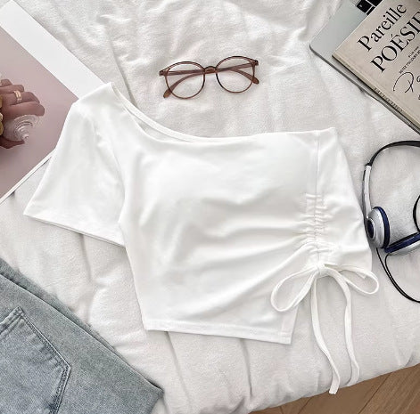 Draped Edge Crop Top