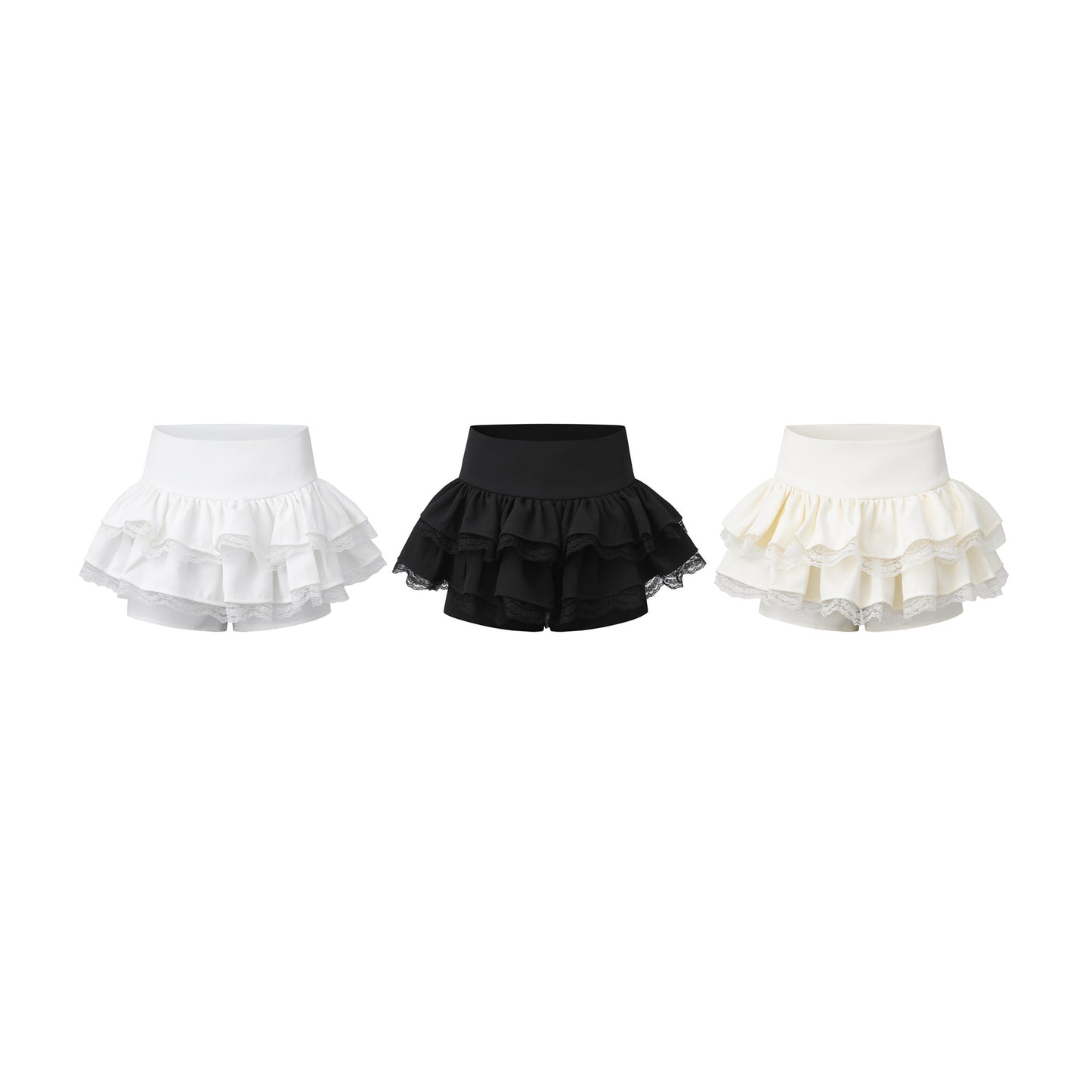 Ivory Ruffle Mini Skirt