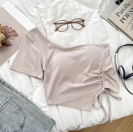 Draped Edge Crop Top