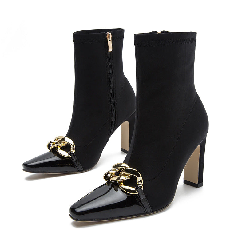 Chainpoint Heeled Ankle Boots