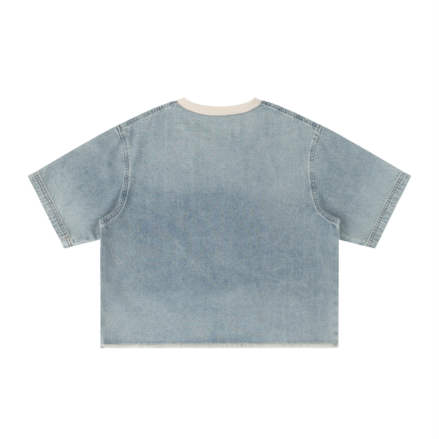 No 180 Vintage Wash Denim Box Tee