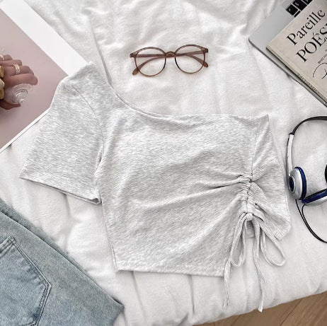 Draped Edge Crop Top