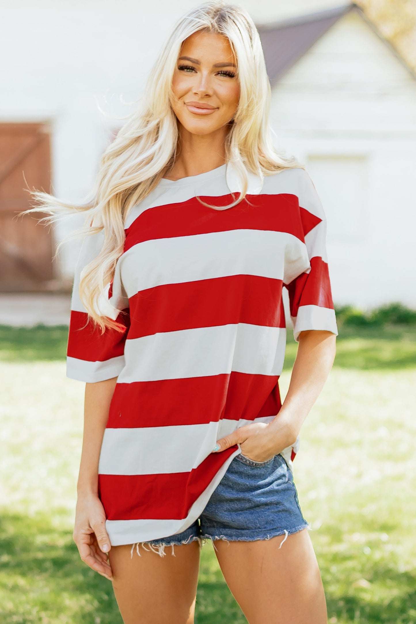 No 180 Striped Tunic Tee