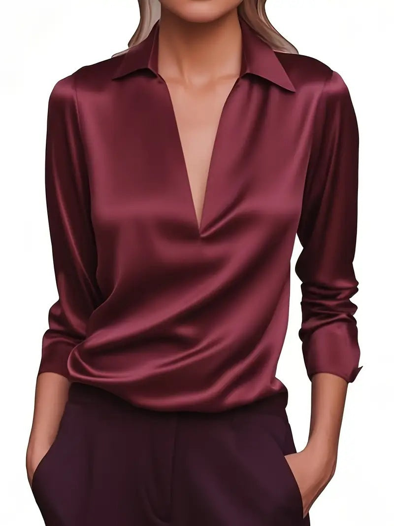 Foldline V-Neck Top