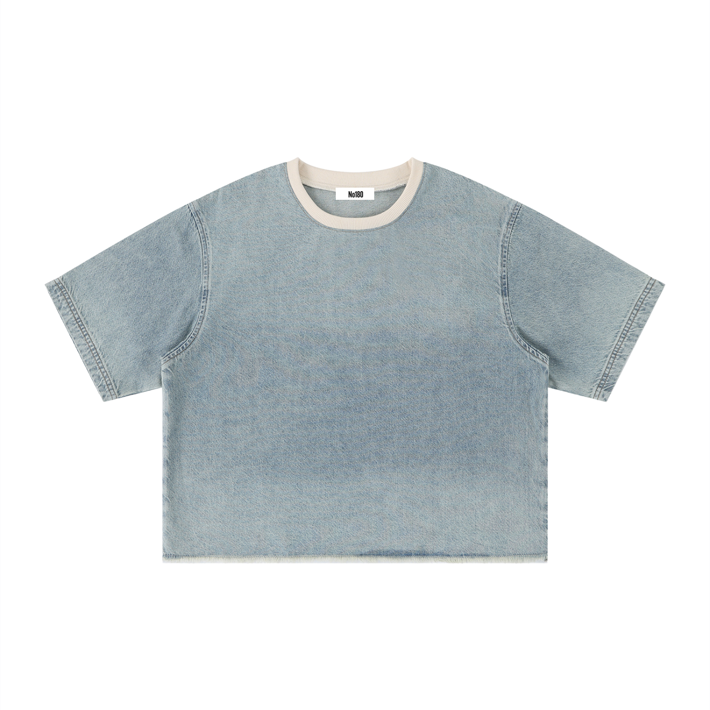 No 180 Vintage Wash Denim Box Tee