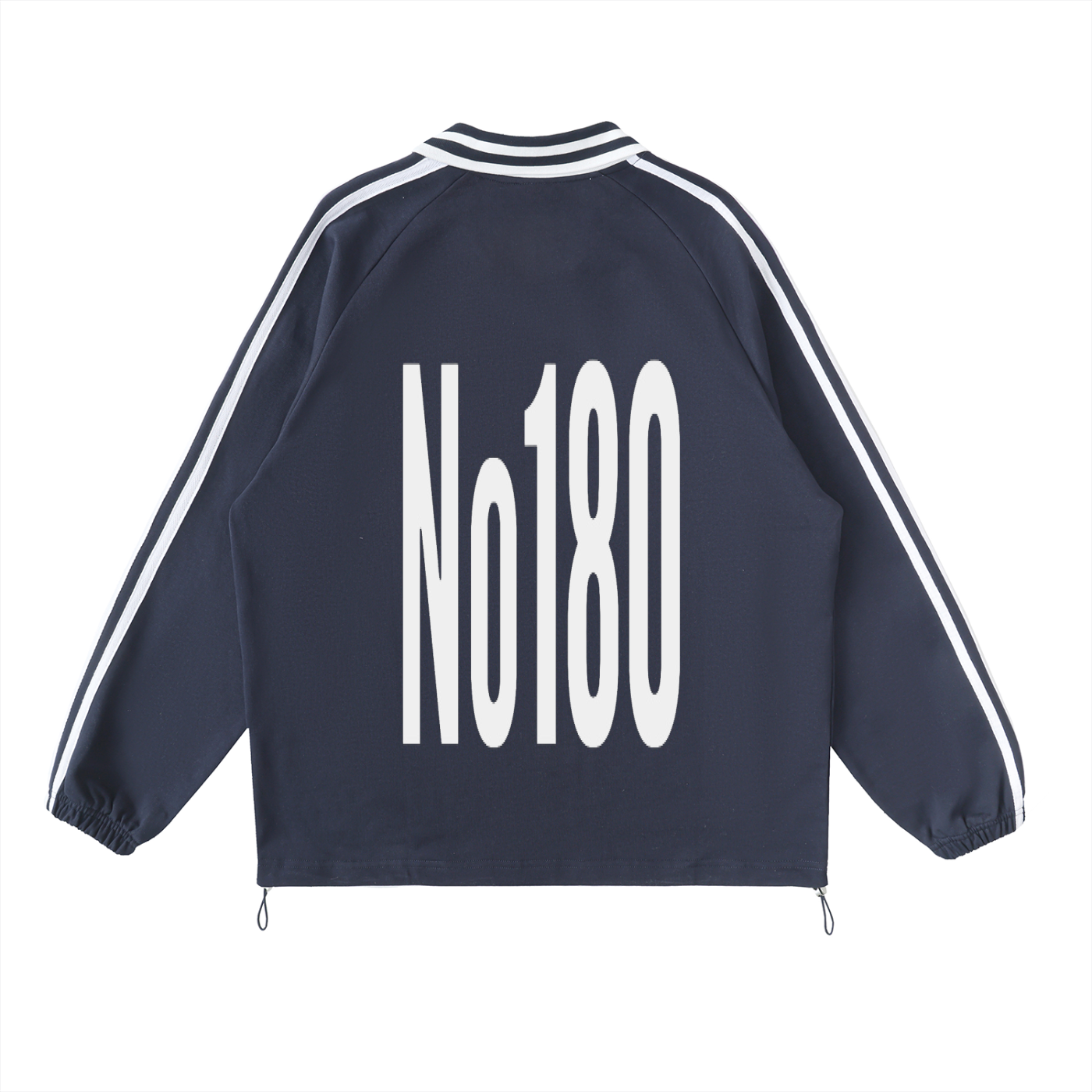 No 180 Contrast Stripe Lapel Sweatshirt
