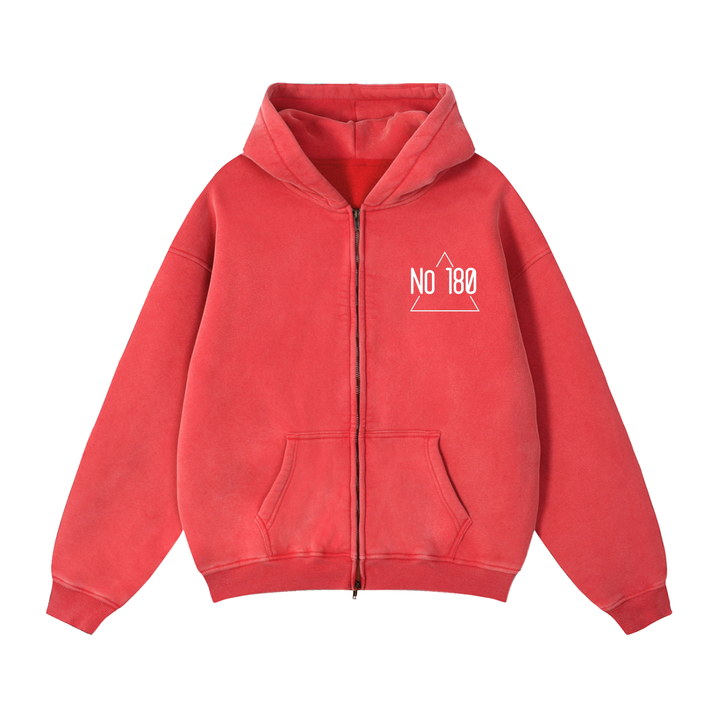 No 180 Zip-Through Boxy Fleece Hoodie