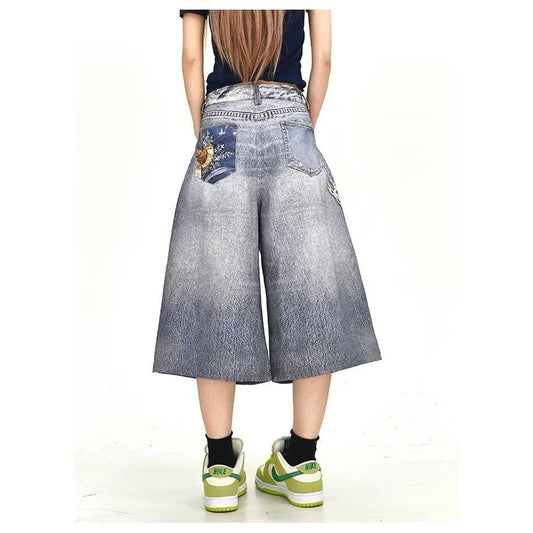 Mosaic Denim Shorts
