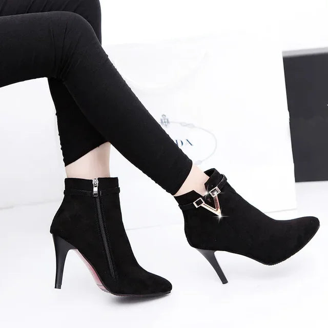 Needlepoint Stiletto Ankle Boots