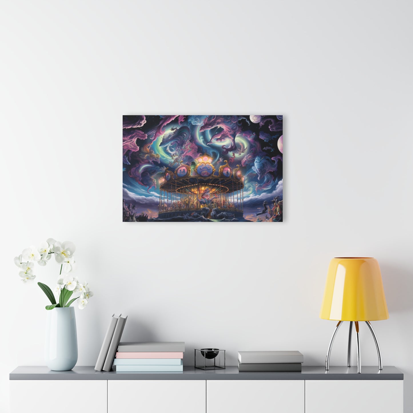Nova's Folly | Fantasy Acrylic Print Wall Art  Carousel Artwork, Home Decor, Gift for Art Lovers, Unique Wall Hanging
