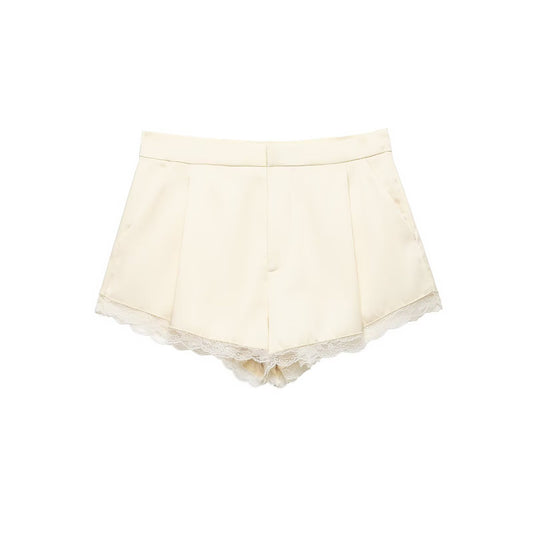 Ivory Lace Lounge Shorts