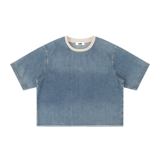 No 180 Vintage Wash Denim Box Tee