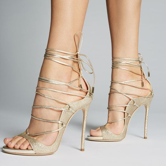 Lattice Lace-Up Heels