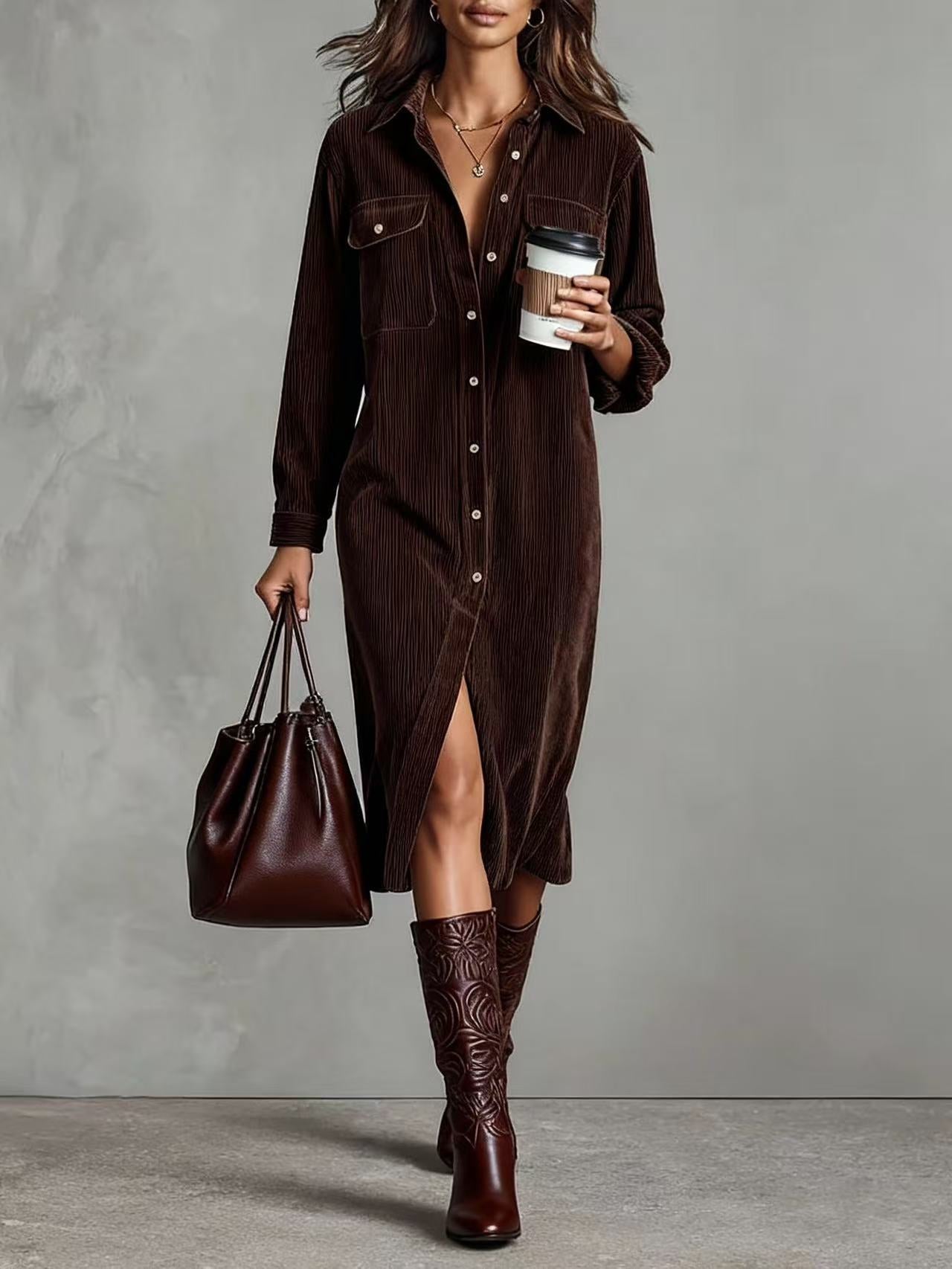 Heritage Corduroy Shirt Dress