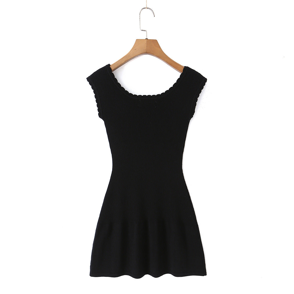 Noir Pleated Knit Dress