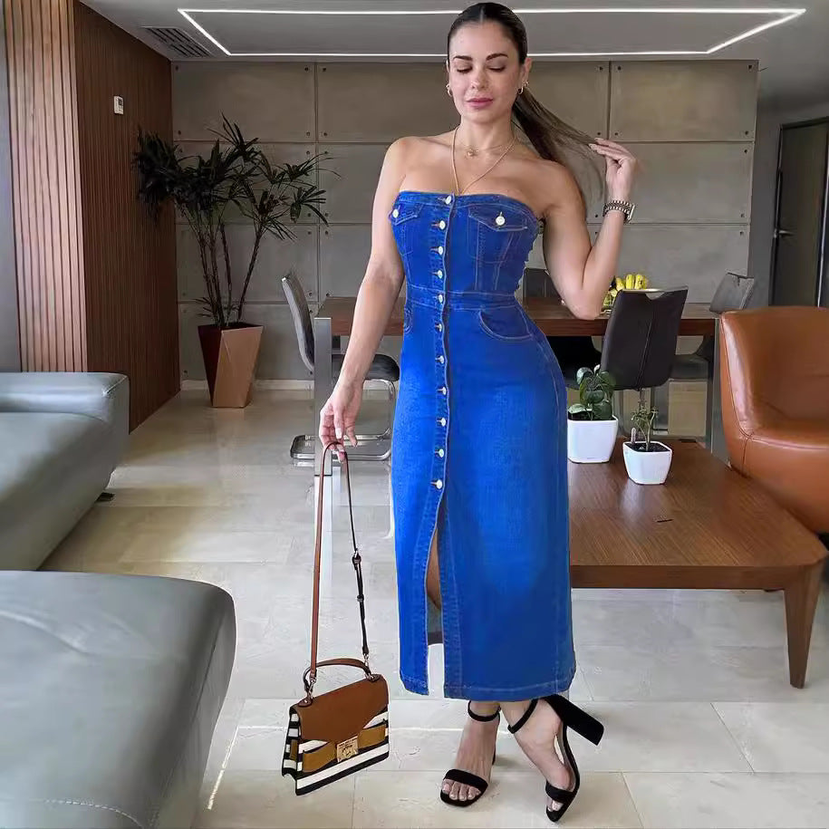 Harper Denim Column Dress