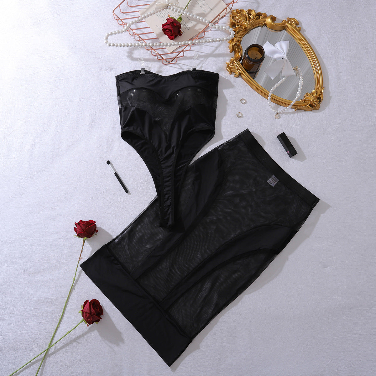 Veil Panel Bodycon Dress