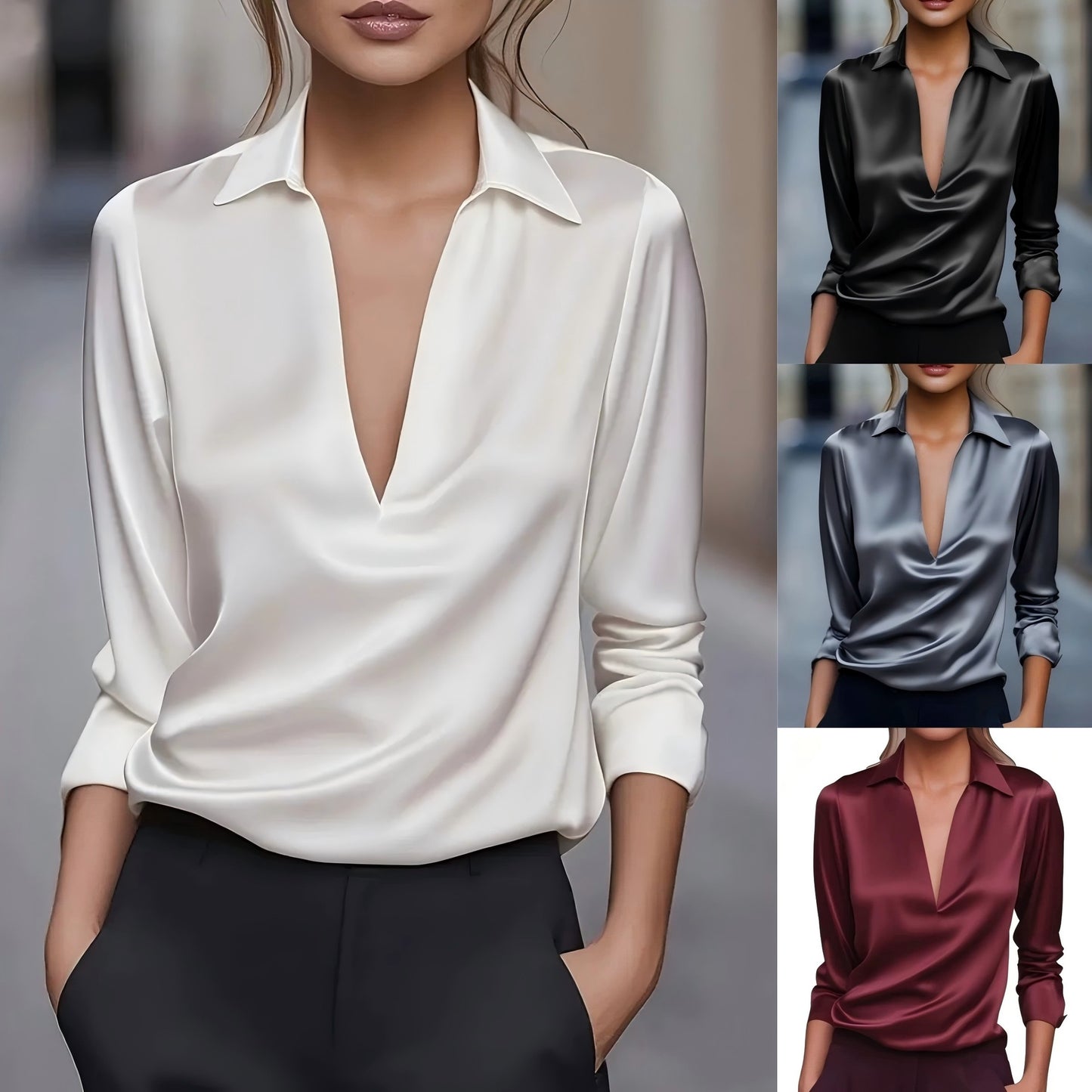 Foldline V-Neck Top