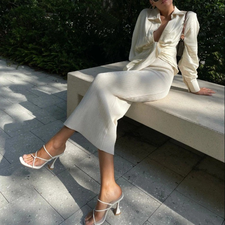 One-Line Square-Toe Heels