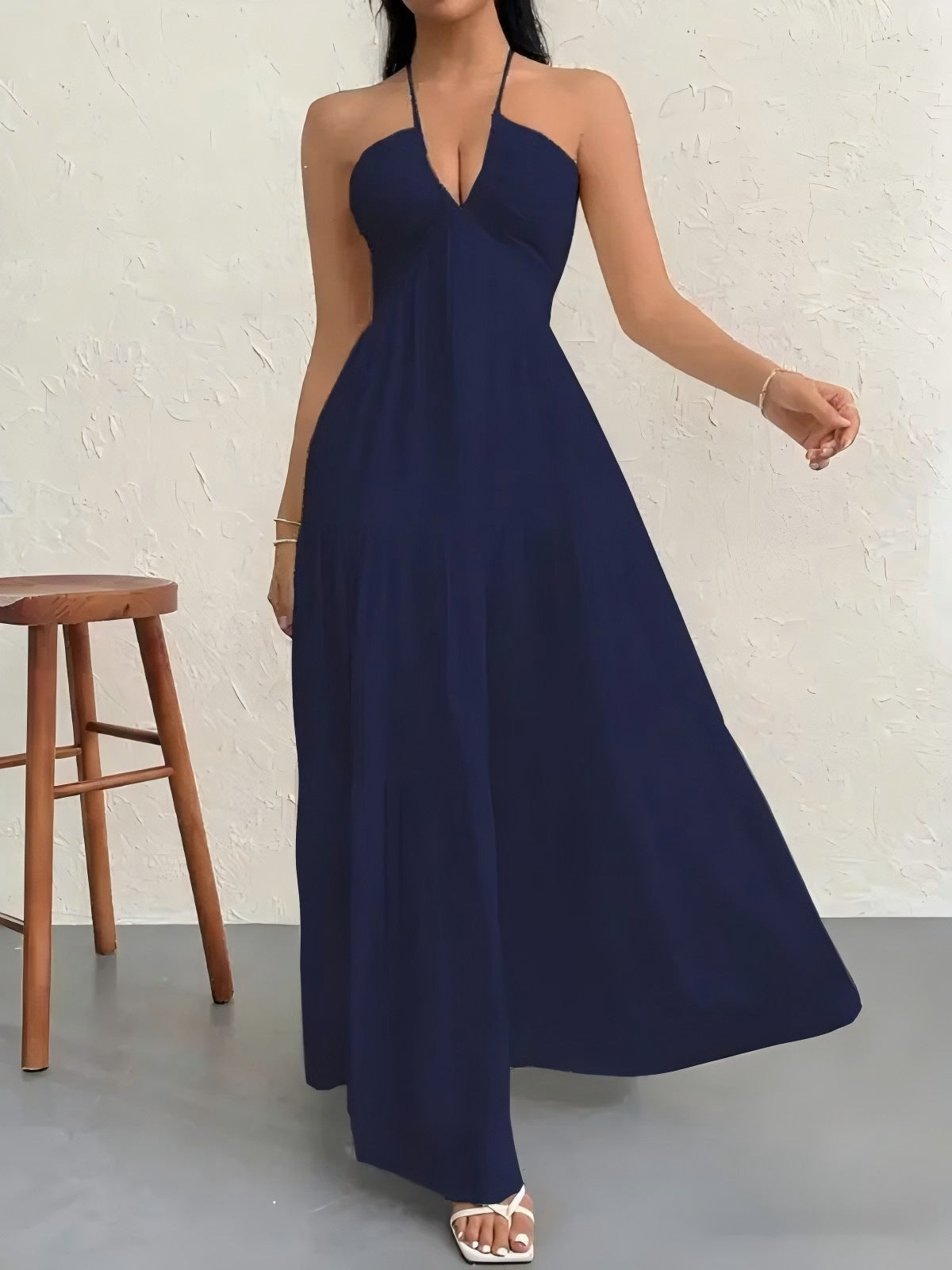Santorini Breeze Halter Dress
