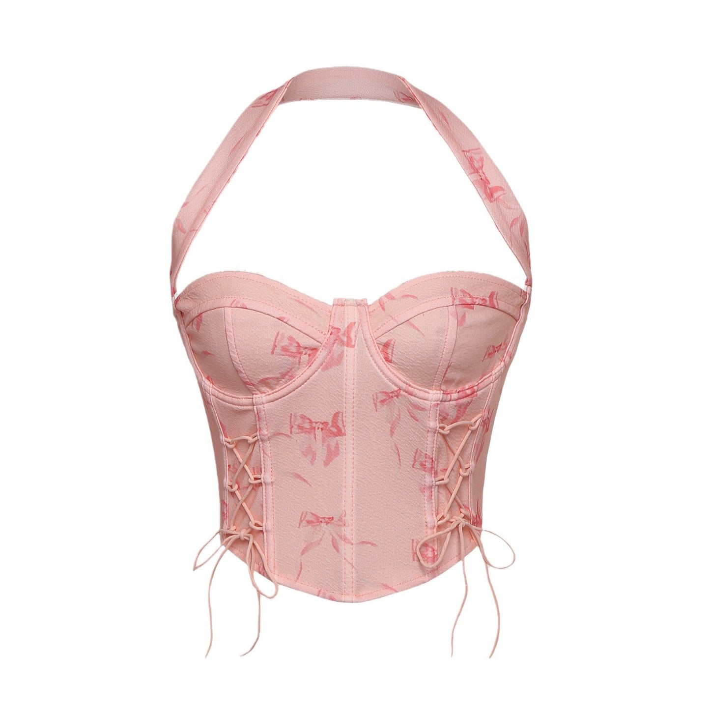Rosé Corset Halter Top