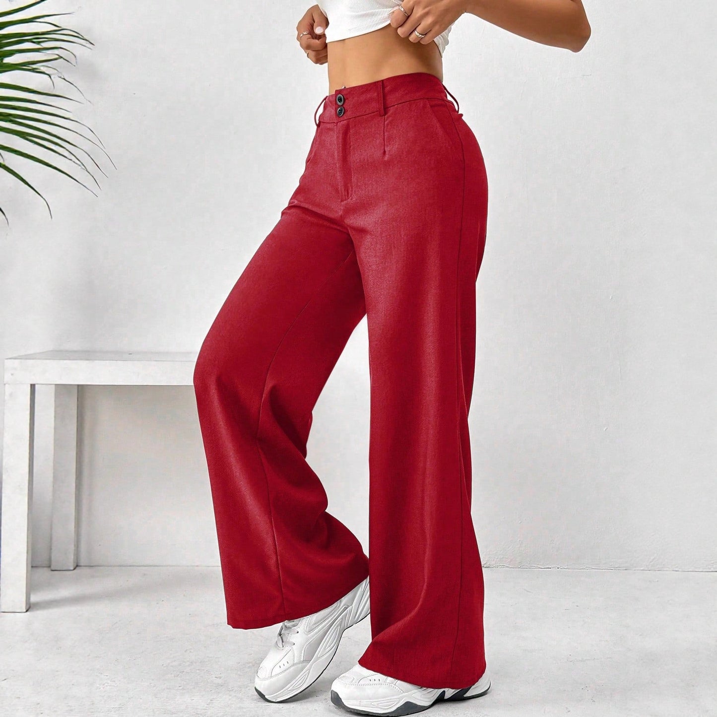 Linear Ease Straight-Leg Pants