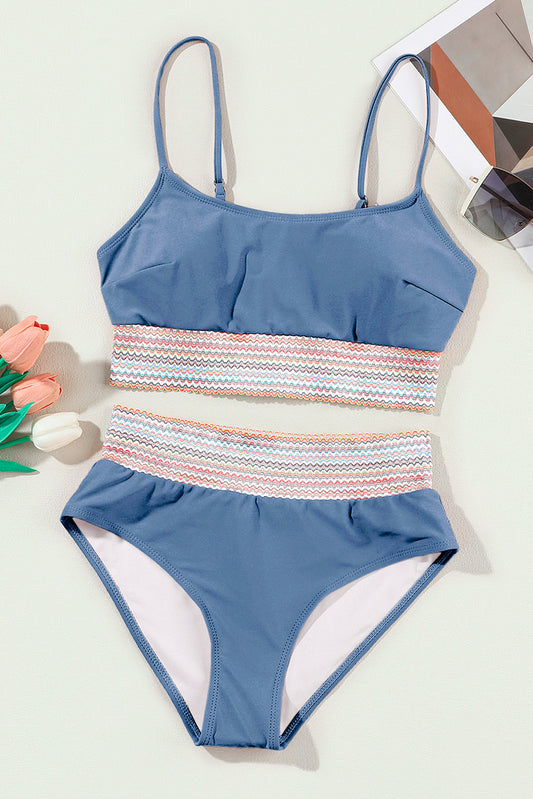 No 180 Dusk Blue High Waist Bikini Swimsuit