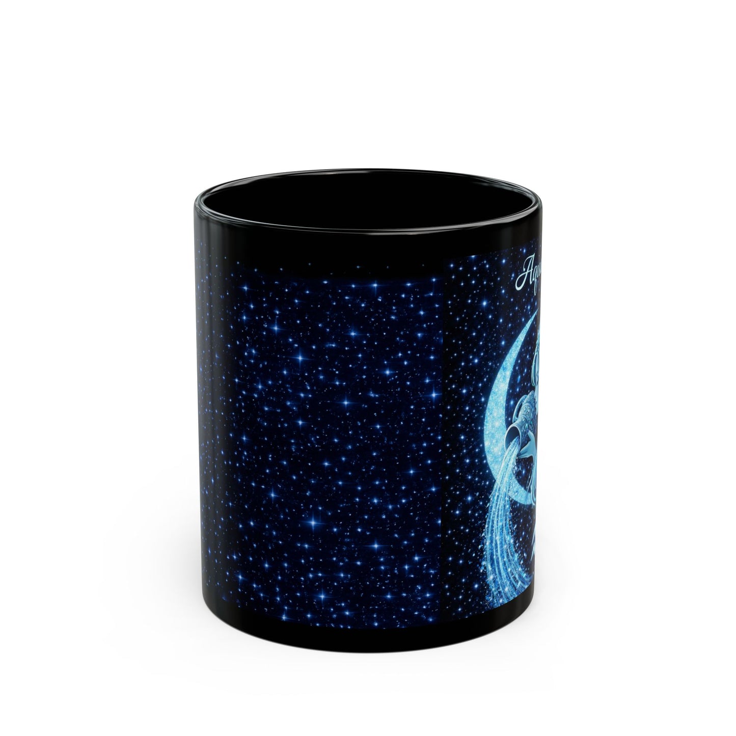 Aquarius Water Bearer Mug | Zodiac Constellation Black Ceramic