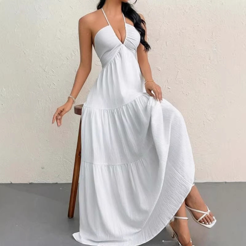 Santorini Breeze Halter Dress