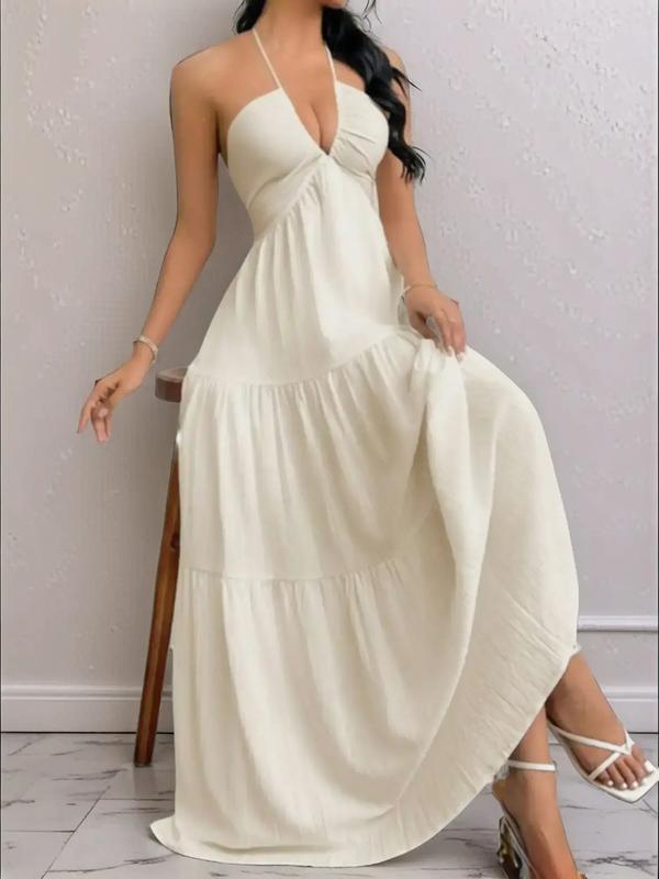 Santorini Breeze Halter Dress