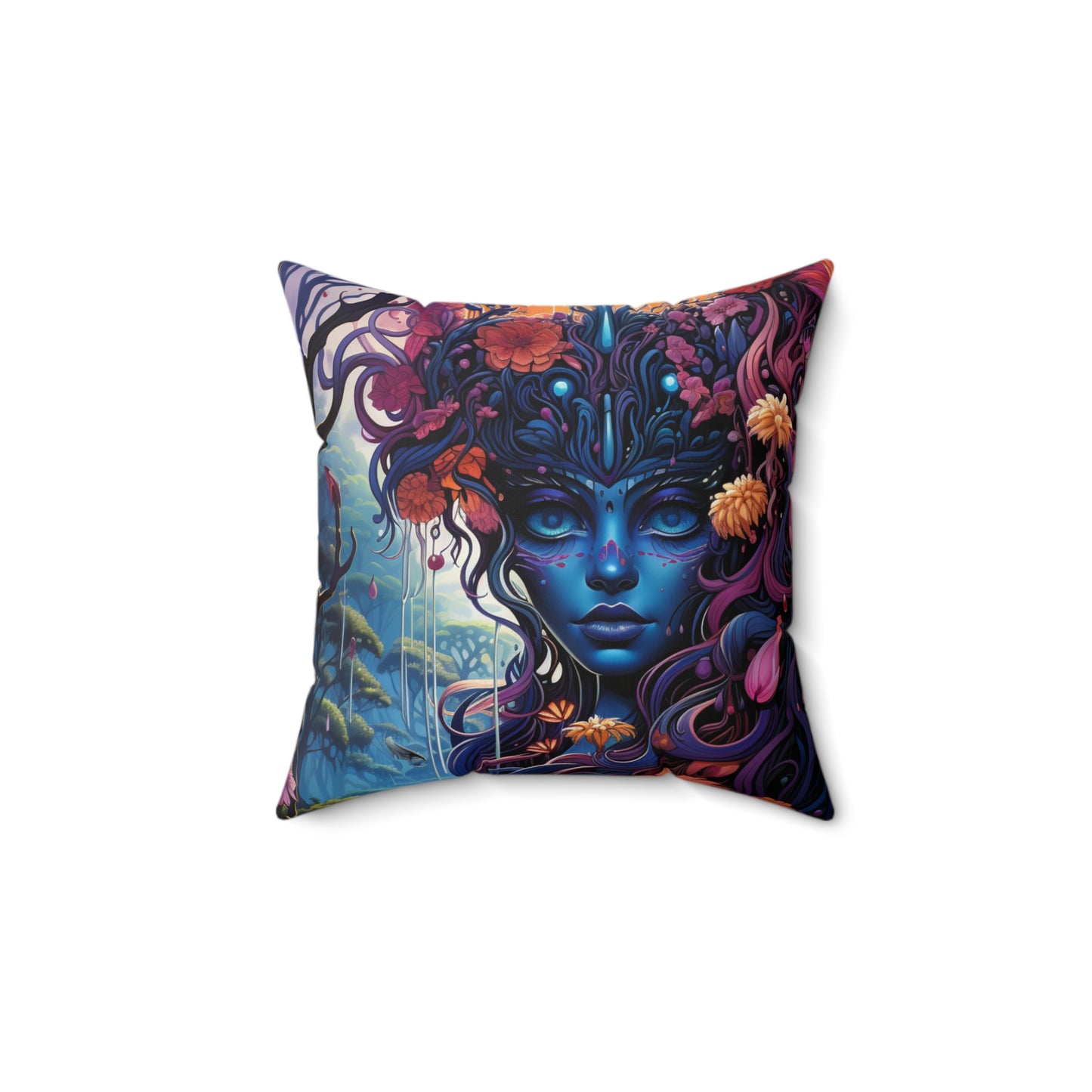 Bohemian Floral Throw Pillow, Spiritual Home Decor, Cozy Living Room Accent, Gift for Her, Mandala Art Cushion