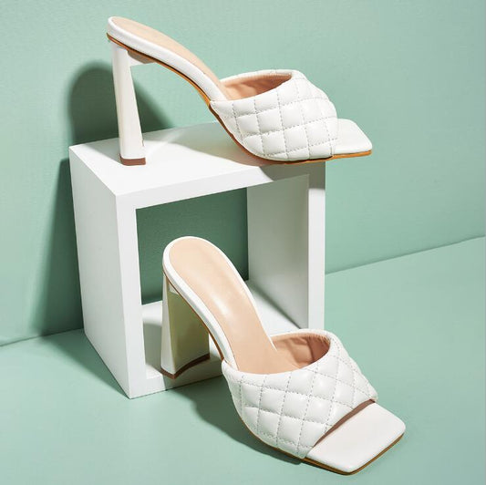 Form Square-Toe Heeled Mules