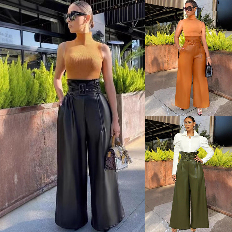 Mercury Belted Wide-Leg Trousers