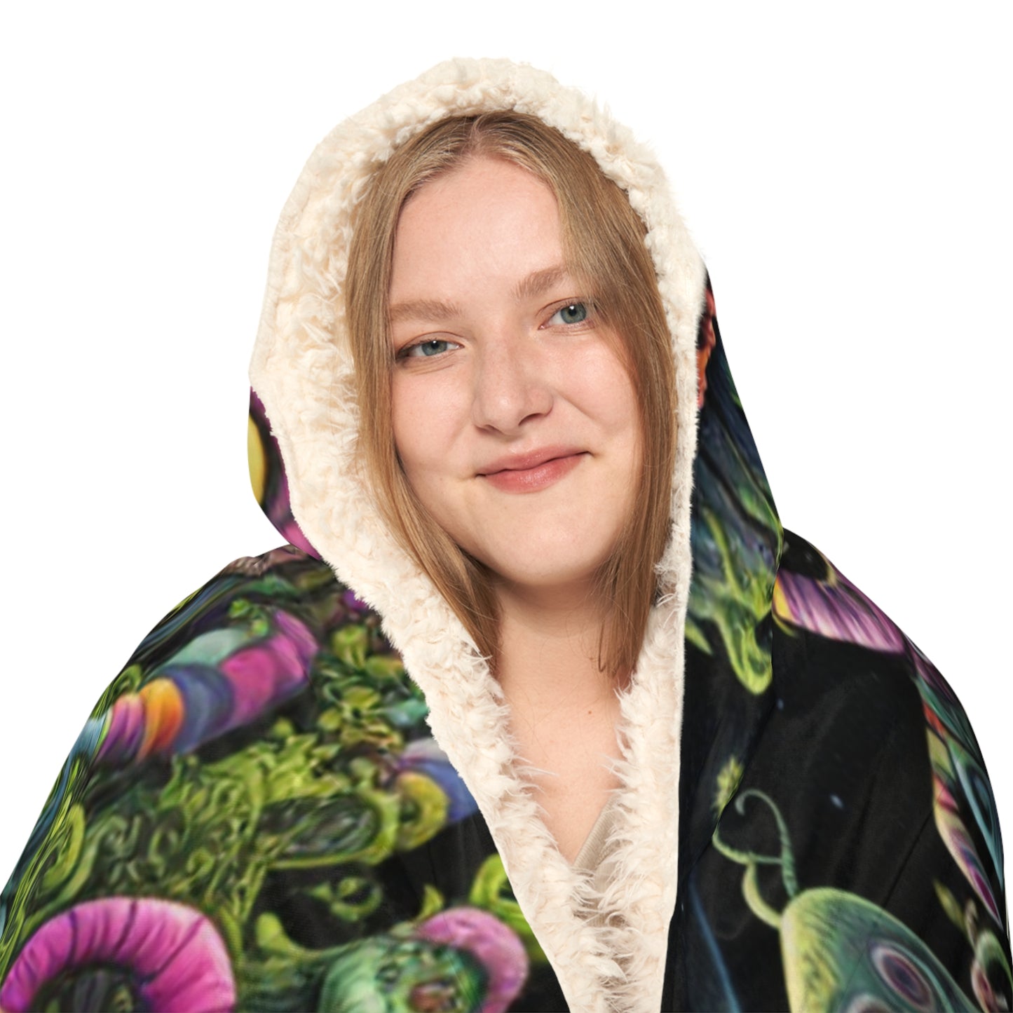 Mycobloom | Snuggle Blanket with Magical Forest Design, Festival Decor,