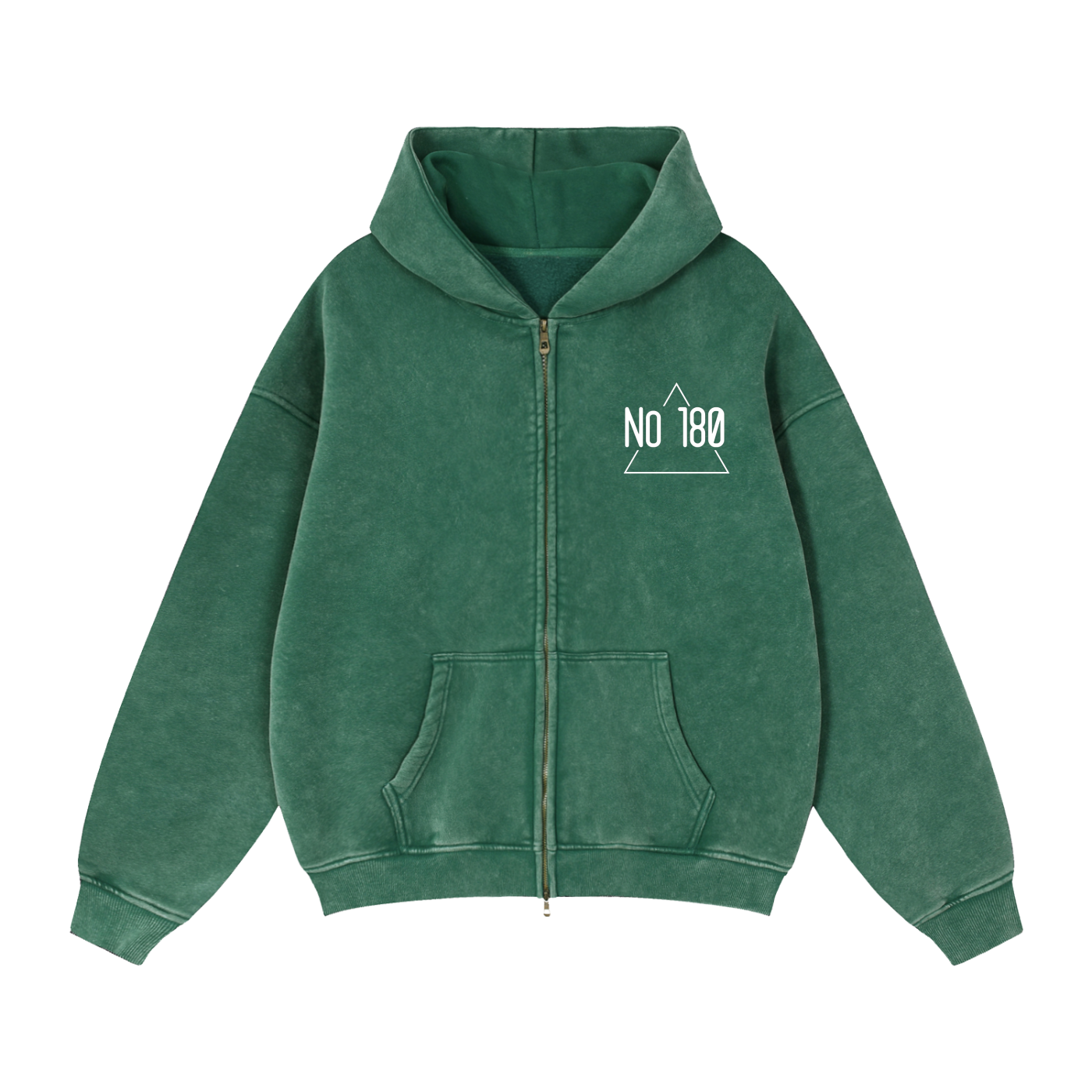 No 180 Zip-Through Boxy Fleece Hoodie