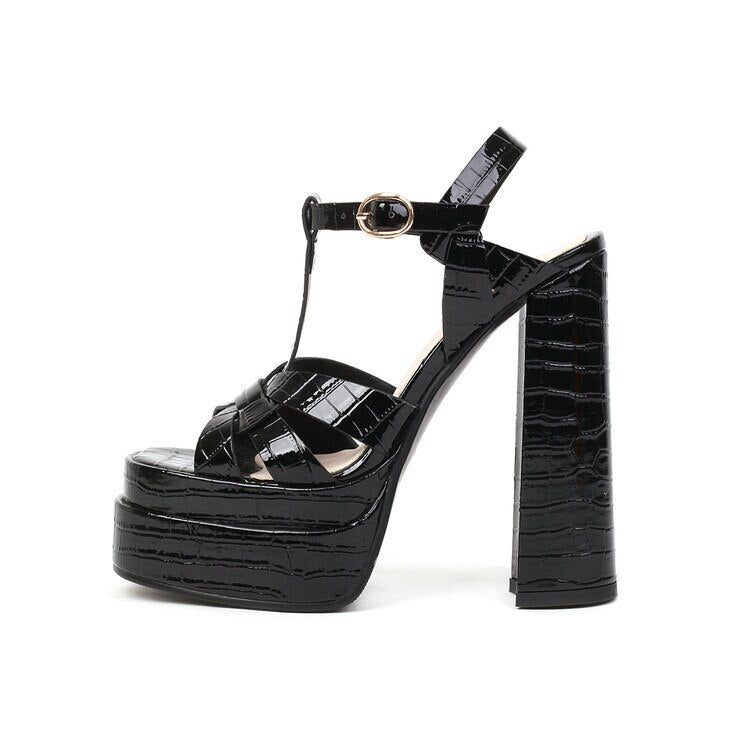 Overtake Chunky Platform Heels