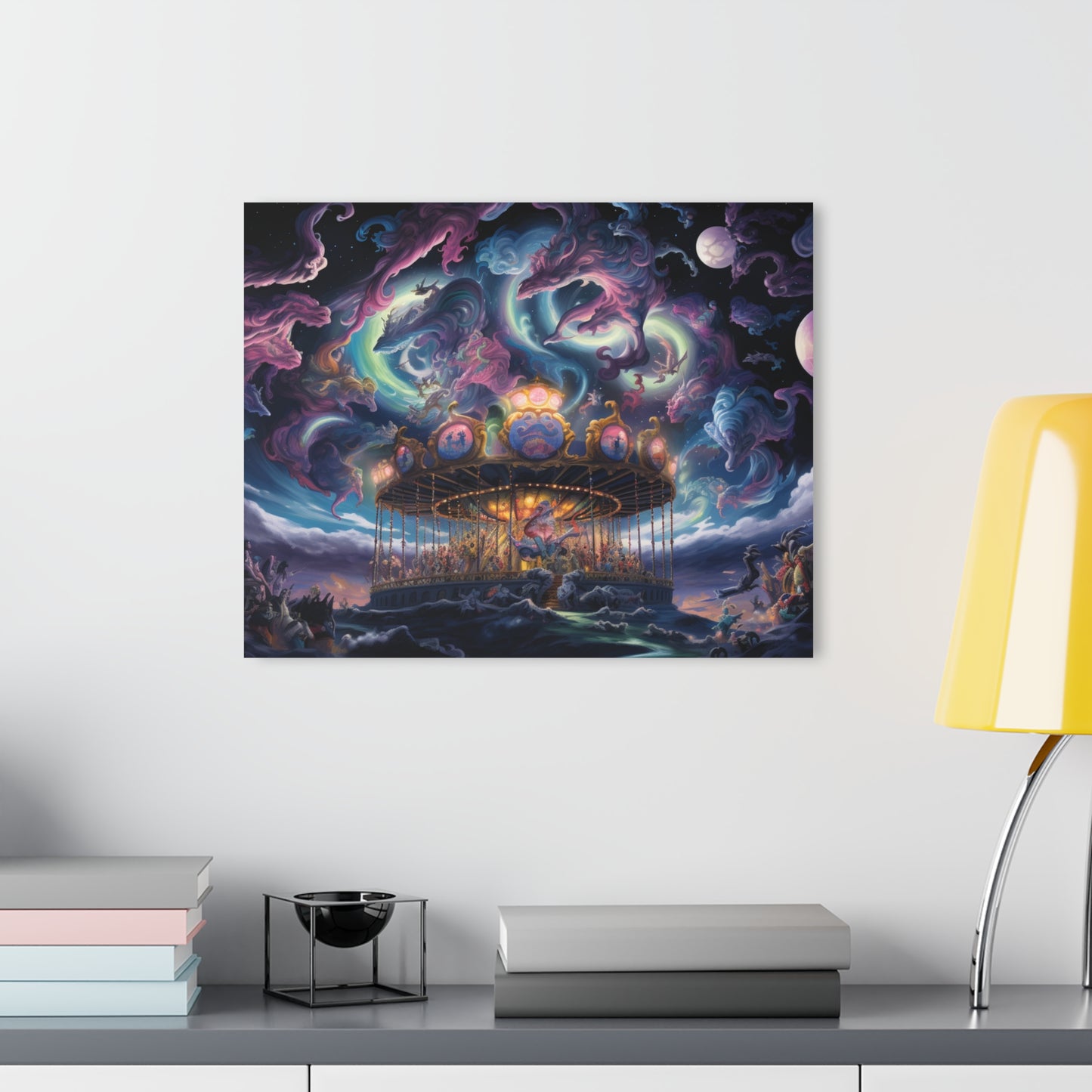 Nova's Folly | Fantasy Acrylic Print Wall Art  Carousel Artwork, Home Decor, Gift for Art Lovers, Unique Wall Hanging