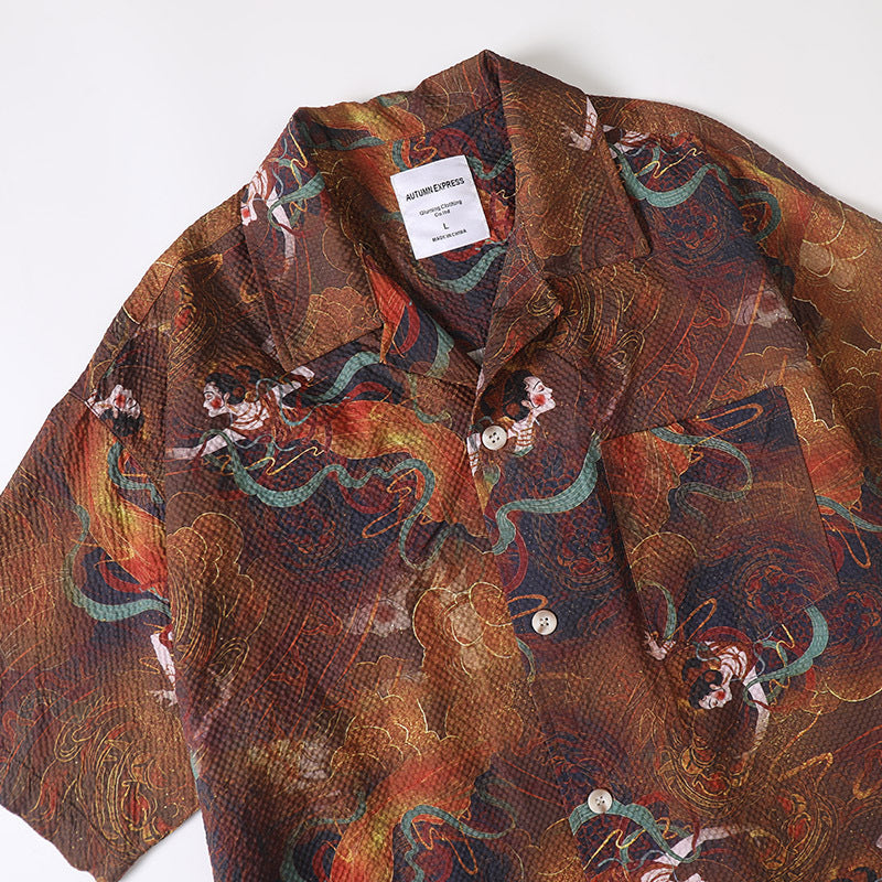 Motif Chiffon Camp Shirt