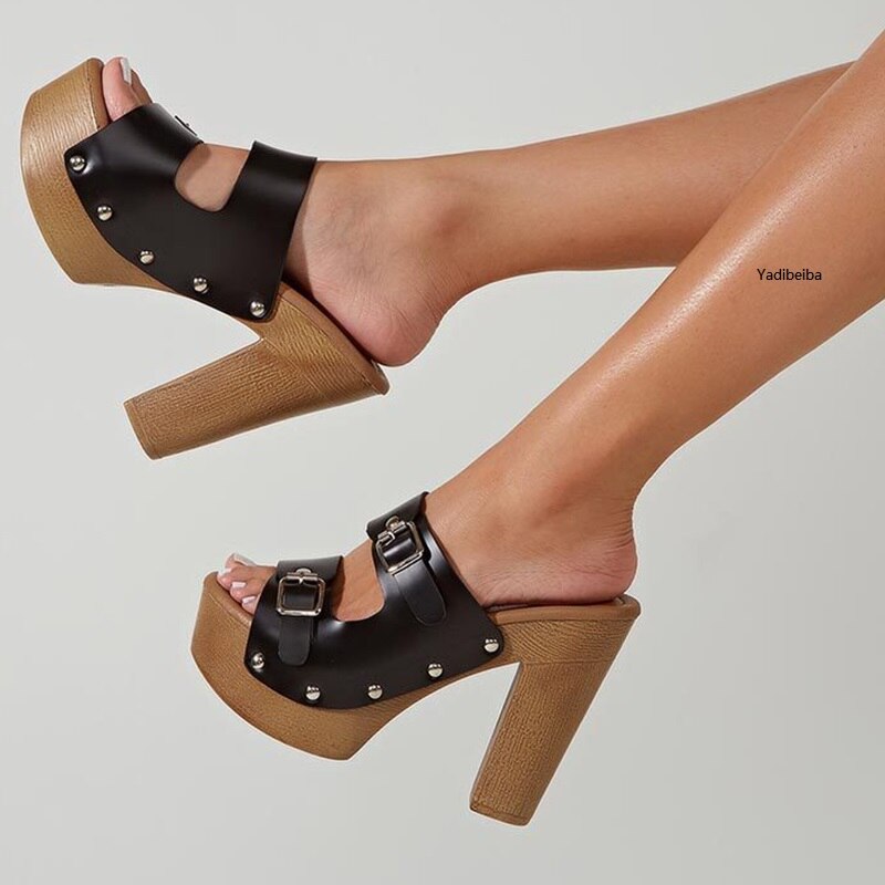 Rebel Rivet Platform Heels