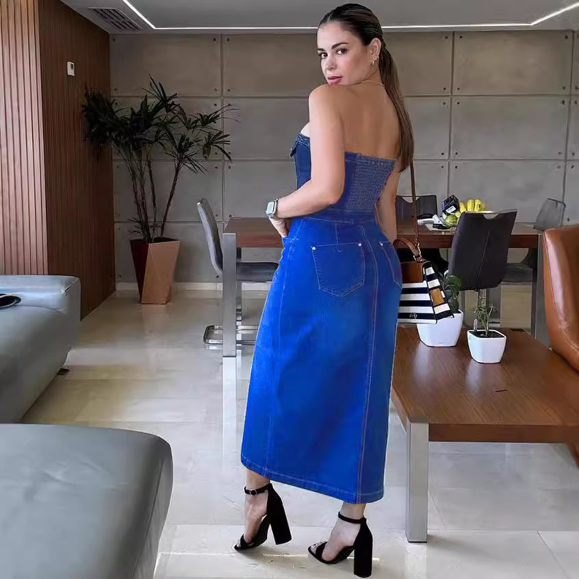 Harper Denim Column Dress