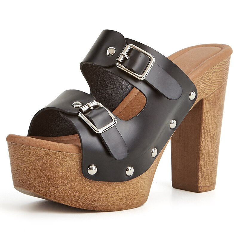 Rebel Rivet Platform Heels