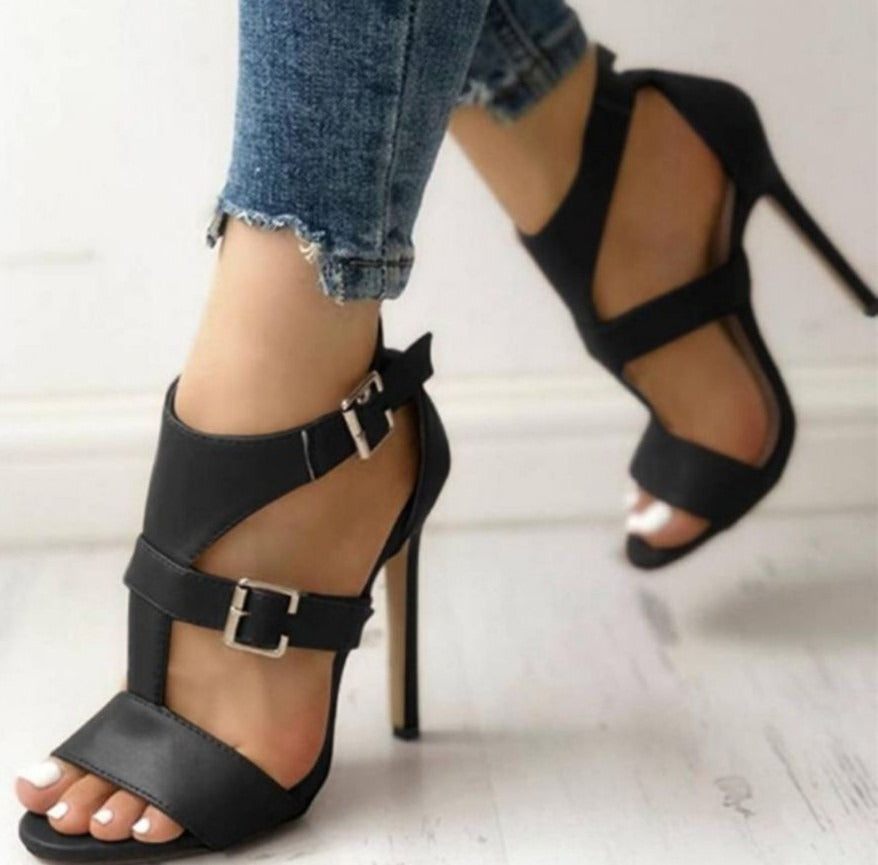 Monarch Buckle Block Heels