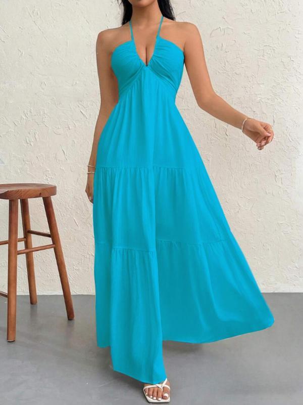Santorini Breeze Halter Dress