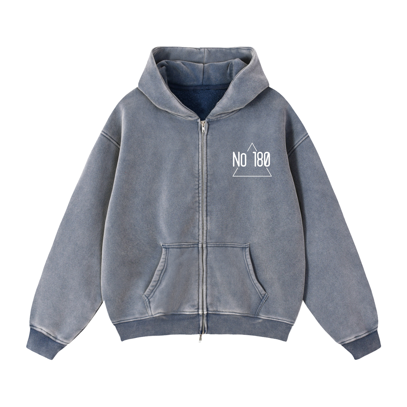 No 180 Zip-Through Boxy Fleece Hoodie