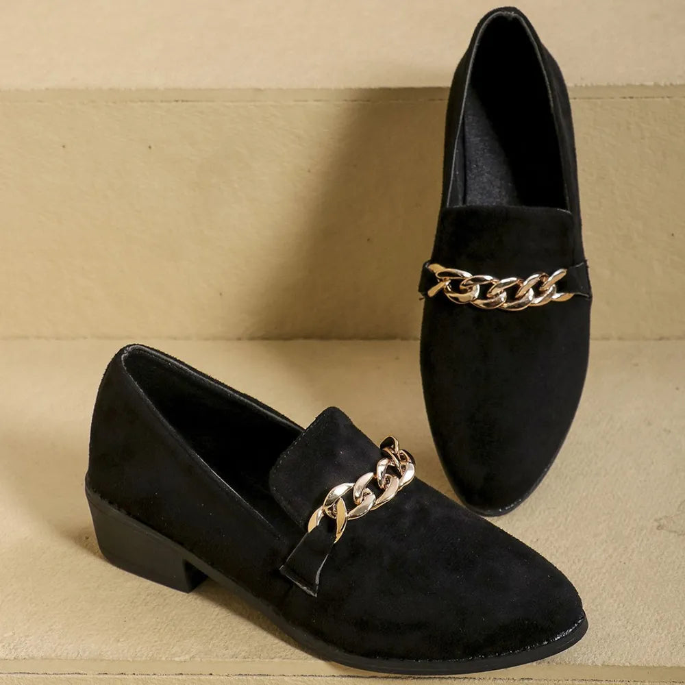 Vector Pointed-Toe Block-Heel Loafers