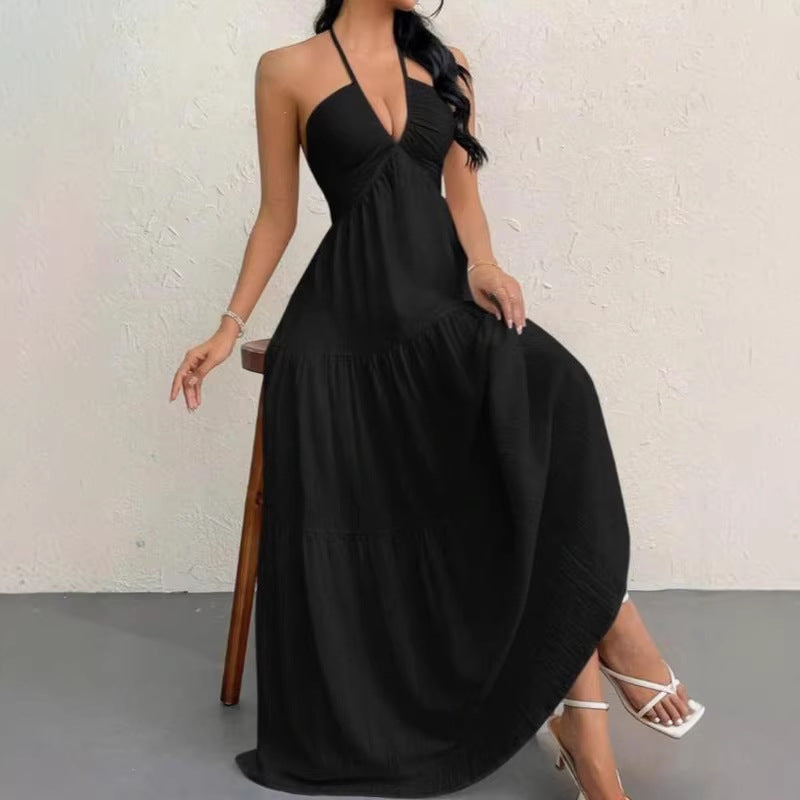 Santorini Breeze Halter Dress