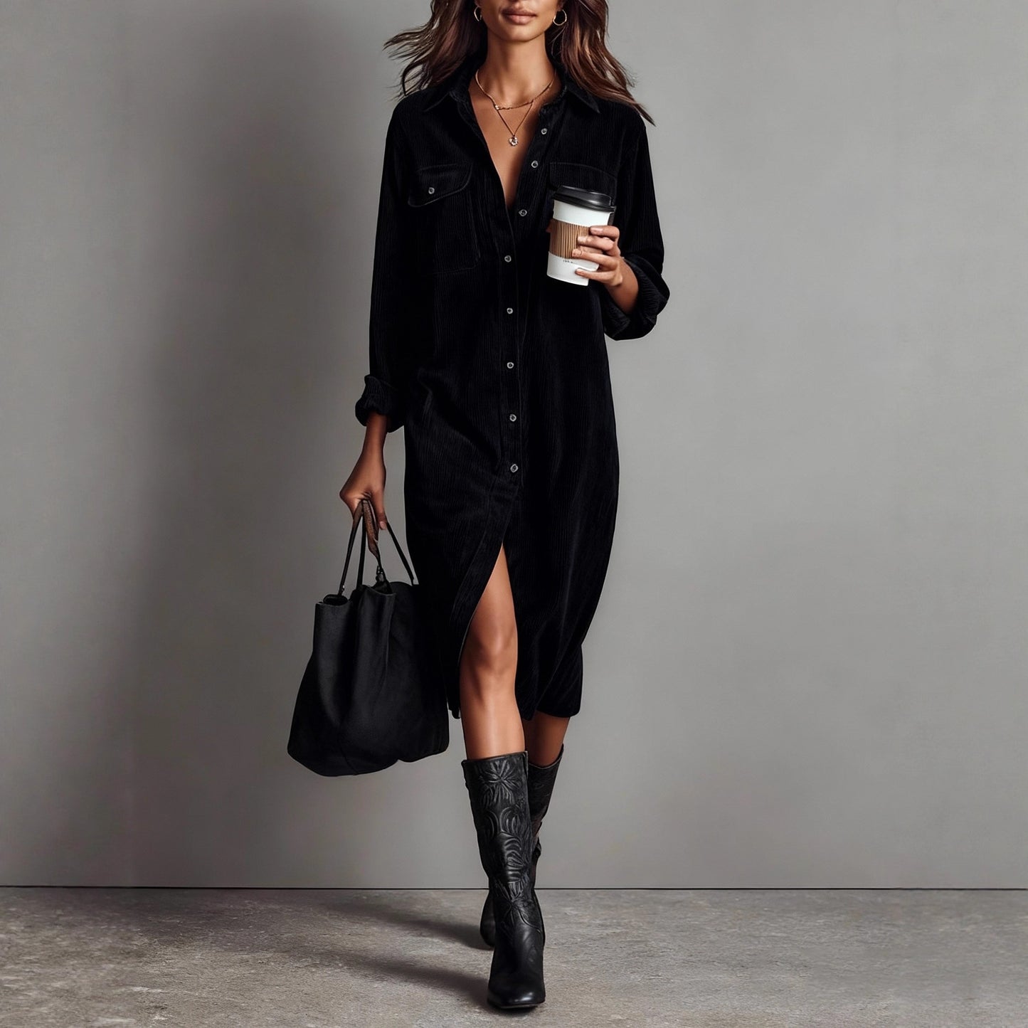Heritage Corduroy Shirt Dress