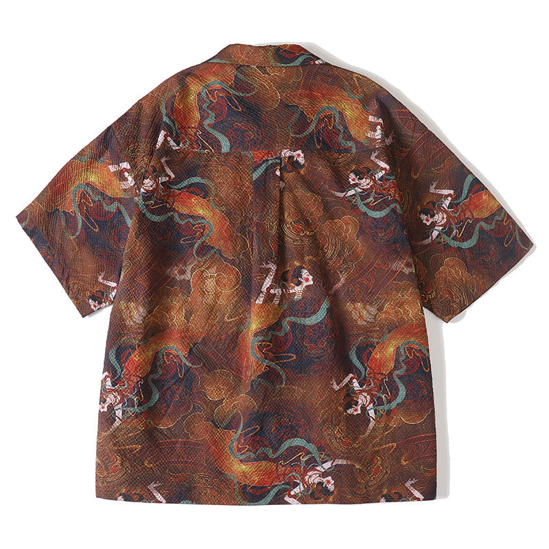 Motif Chiffon Camp Shirt