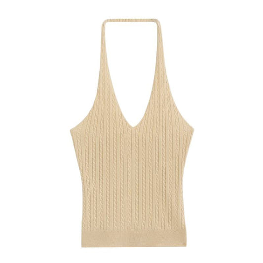 Sculpt Halter Knit Tank