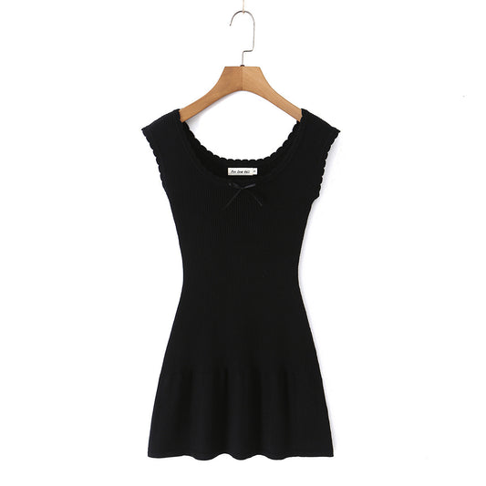 Noir Pleated Knit Dress